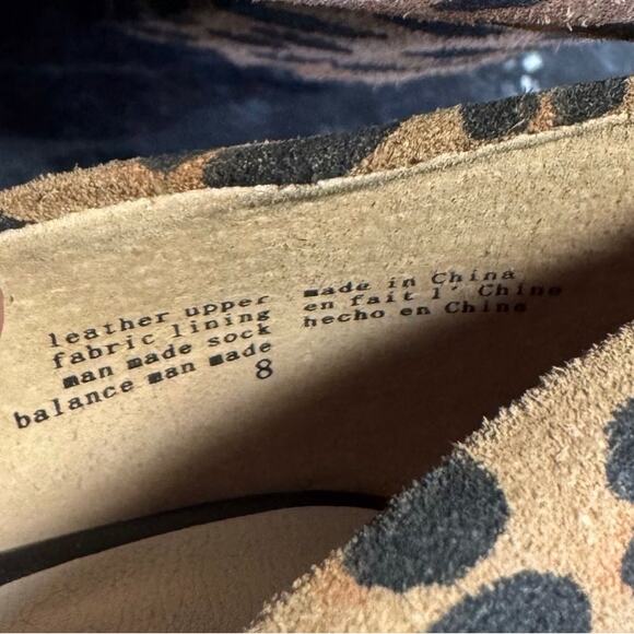 Seychelles Leopard Print & Black Leather Peep Toe Block Heels Women's Size 8 US - Picture 8 of 12